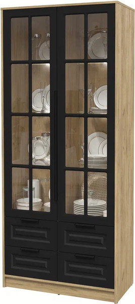 Шкаф с витриной Интерлиния Концепт КТ-ШВ2 с подсветкой Деко