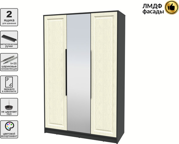 Шкаф Интерлиния Концепт КТ-Ш3з Деко