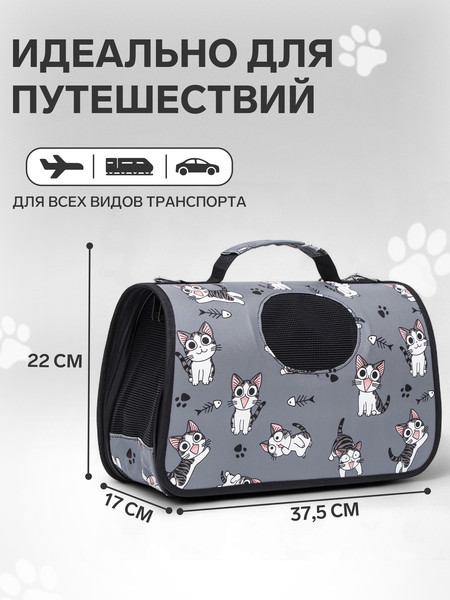 Сумка для животных Sima-Land Играющие котики / 6971607