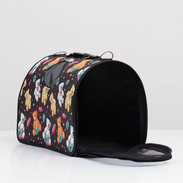 Сумка для животных Sima-Land Медведи на черном фоне / 7984424