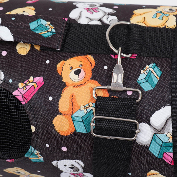 Сумка для животных Sima-Land Медведи на черном фоне / 7984423