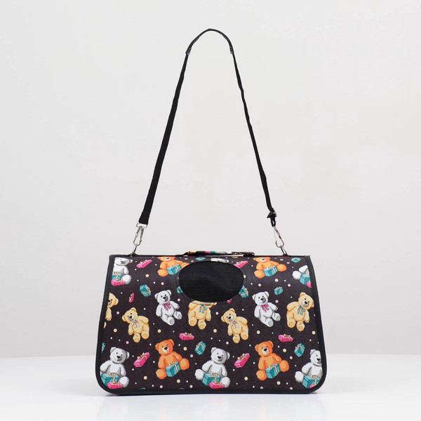 Сумка для животных Sima-Land Медведи на черном фоне / 7984423