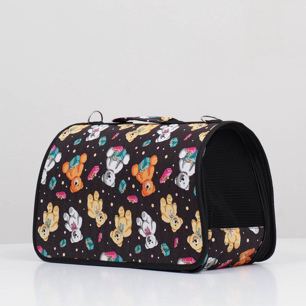 Сумка для животных Sima-Land Медведи на черном фоне / 7984423