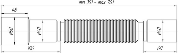 Слив (гофра) Ани Пласт К 406 40x40/50