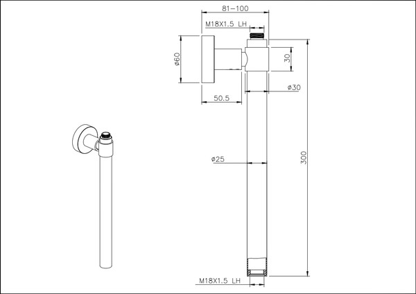 Удлинитель для душевых систем Aquatek AQ2041MB