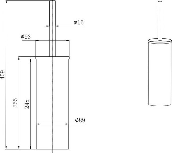 Ершик для унитаза Aquatek Вега AQ4011BGM