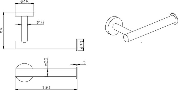Держатель для туалетной бумаги Aquatek Вега AQ4008BGM