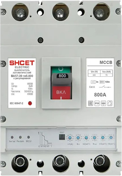 Выключатель автоматический SHCET 57-39 3Р 800А 70kA / S0000620 - фото