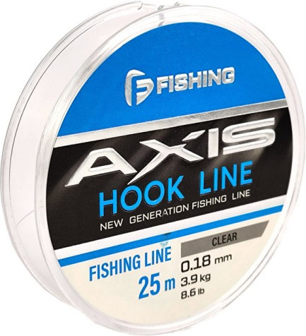 Леска монофильная F-Fishing Axis Hook Line Clear 25м 0.18мм 3.2кг 7lb / FTLC-018 - фото