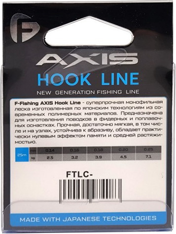 Леска монофильная F-Fishing Axis Hook Line Clear 25м / FTLC-025
