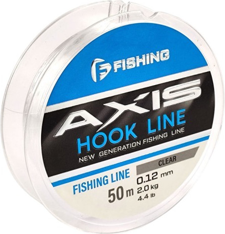 Леска монофильная F-Fishing Axis Hook Line Clear 50м 0.12мм / FAC-012 - фото