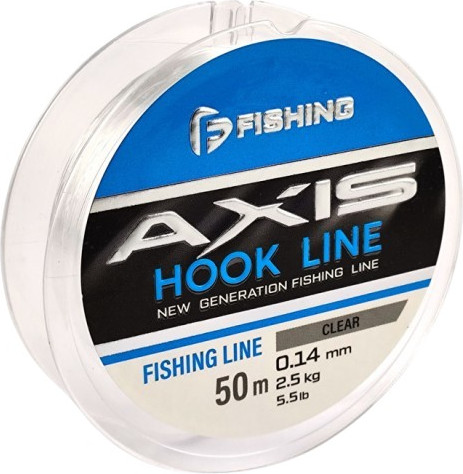 Леска монофильная F-Fishing Axis Hook Line Clear 50м 0.14мм / FAC-014 - фото