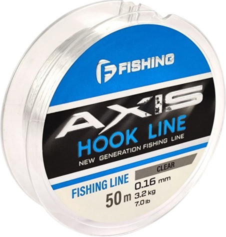 Леска монофильная F-Fishing Axis Hook Line Clear 50м 0.16мм / FAC-016 - фото