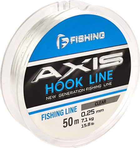 Леска монофильная F-Fishing Axis Hook Line Clear 50м 0.25мм / FAC-025 - фото