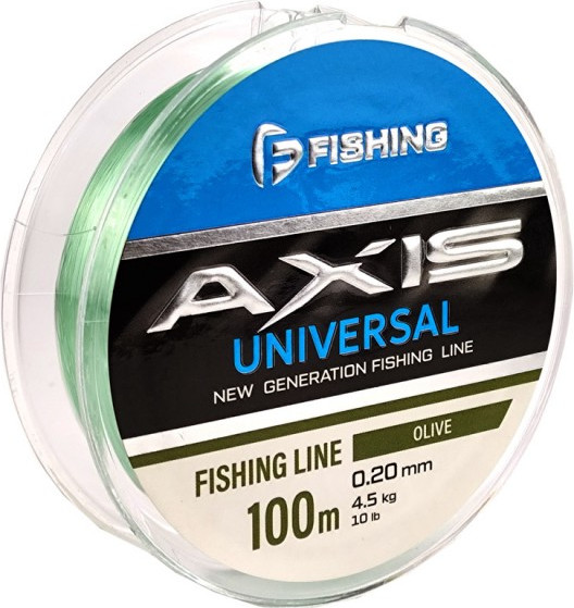 Леска монофильная F-Fishing Axis Universal Line Olive 100м 0.20мм / FRLO-020 - фото