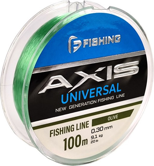 Леска монофильная F-Fishing Axis Universal Line Olive 100м 0.30мм / FRLO-030 - фото