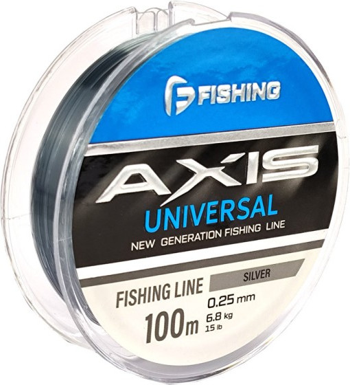 Леска монофильная F-Fishing Axis Universal Line Silver 100м 0.25мм / FRLS-025 - фото