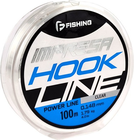 Леска монофильная F-Fishing Impresa Hook Line Clear 100м 0.148мм 1.79кг 4lb / FIMC1-0148 - фото