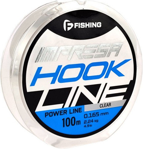 Леска монофильная F-Fishing Impresa Hook Line Clear 100м 0.165мм 2.24кг 4.9lb / FIMC1-0165 - фото