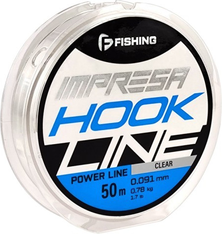 Леска монофильная F-Fishing Impresa Hook Line Clear 50м 0.091мм 0.78кг 1.7lb / FIMC5-0091 - фото