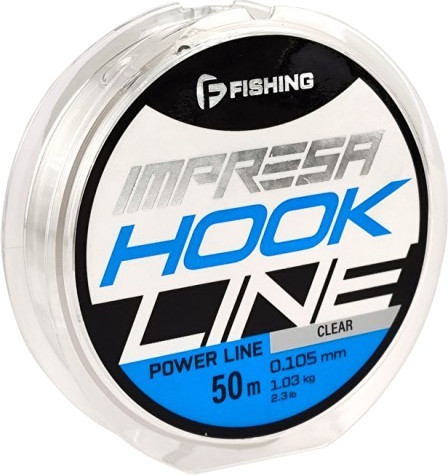 Леска монофильная F-Fishing Impresa Hook Line Clear 50м 0.105мм 1.03кг / FIMC5-0105 - фото