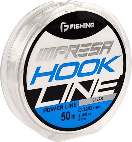 Леска монофильная F-Fishing Impresa Hook Line Clear 50м 0.128мм 1.49кг 3.3lb / FIMC5-0128 - фото