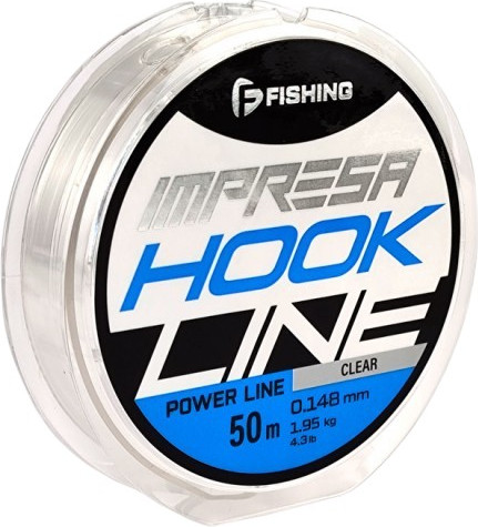 Леска монофильная F-Fishing Impresa Hook Line Clear 50м 0.148мм 1.95кг 4.3lb / FIMC5-0148 - фото