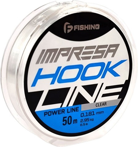 Леска монофильная F-Fishing Impresa Hook Line Clear 50м 0.181мм 2.95кг / FIMC5-0181 - фото