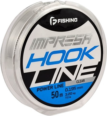 Леска монофильная F-Fishing Impresa Hook Line Clear 50м 0.195мм 3.20кг / FIMC5-0195 - фото
