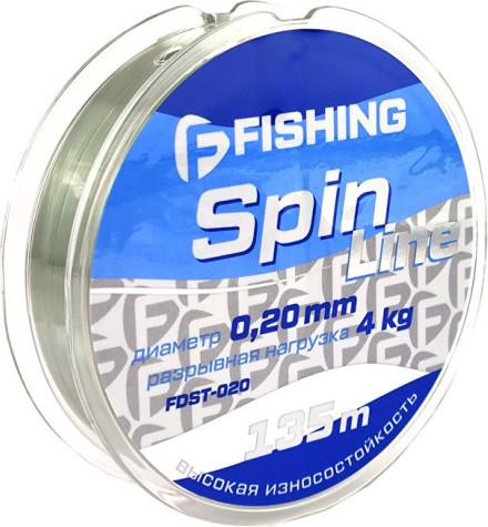 Леска монофильная F-Fishing Spin Line 135м 0.20мм / FDST-020  - фото