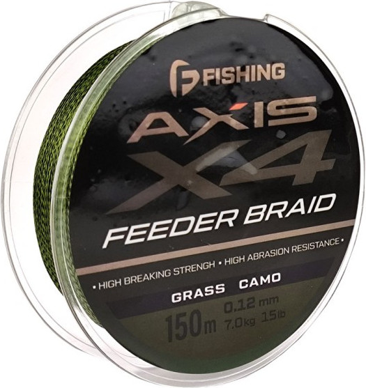 Леска плетеная F-Fishing Axis Braid PE X4 Feeder 150м Grass Camo 0.12мм / FAXB150-012 - фото