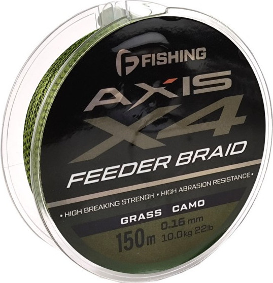 Леска плетеная F-Fishing Axis Braid PE X4 Feeder 150м Grass Camo 0.16мм / FAXB150-016 - фото