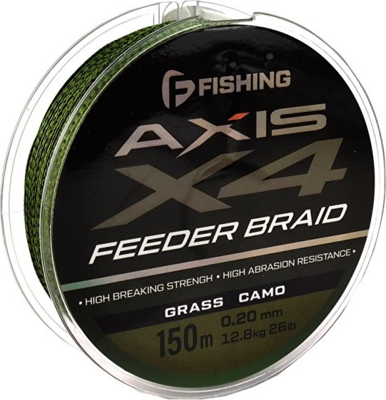 Леска плетеная F-Fishing Axis Braid PE X4 Feeder 150м Grass Camo 0.20мм / FAXB150-020 - фото