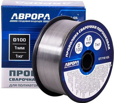 Проволока сварочная AURORA E71T-GS d.1.0мм D100 NO GAS - фото