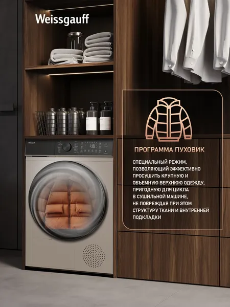 Сушильная машина Weissgauff WD 5910 Heat Pump Champagne