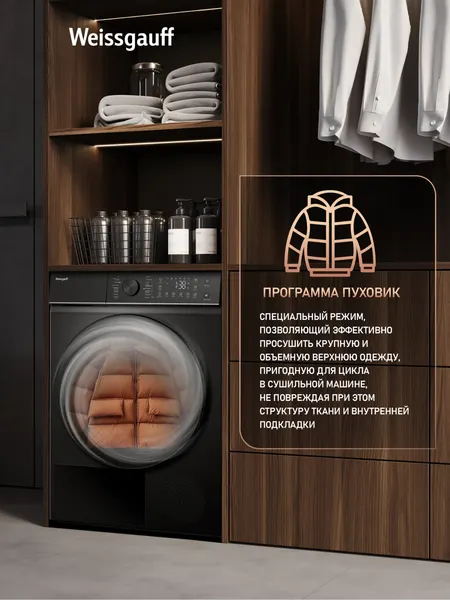 Сушильная машина Weissgauff WD 5910 Heat Pump Matt Black