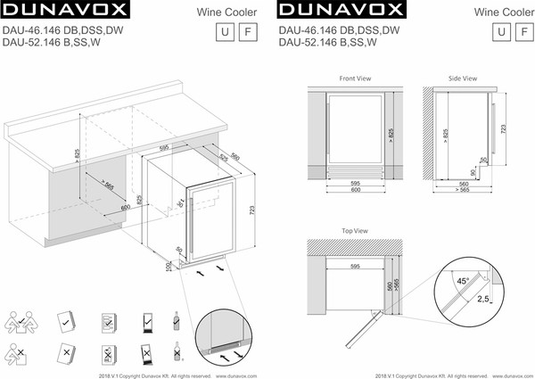 Винный шкаф DUNAVOX DAUF-46.138B