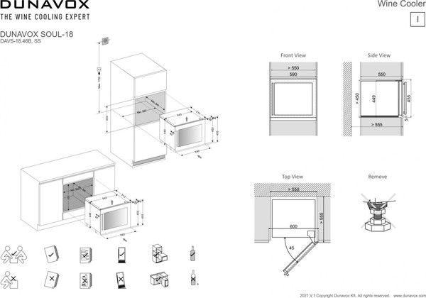 Винный шкаф DUNAVOX DAVS-18.46SS