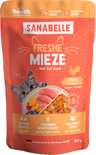 Влажный корм для кошек Bosch Petfood Sanabelle Фреш Митце Индейка с Курицей - фото