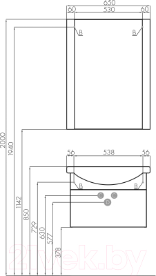 Тумба под умывальник Акватон Ария 65 (1A134001AA010)