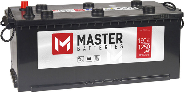 Автомобильный аккумулятор Master Batteries 190 Ah (3) борт 1150A D5 6СТ-190 / MBF1903E - фото