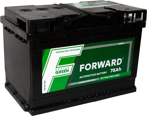 Автомобильный аккумулятор ForwarD Green 75 Ah (1) 750A L3 6СТ-75 / 075 022 K01 FG - фото