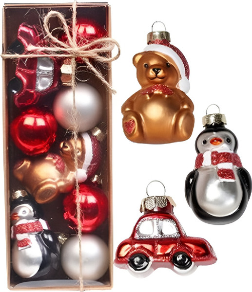 Набор елочных игрушек Inge's Christmas Медведь, пингвин, машина / 66356P003_2 - фото