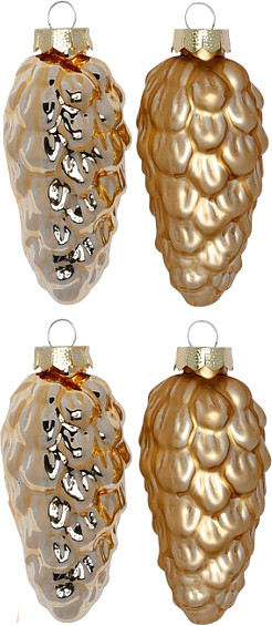 Набор елочных игрушек Inge's Christmas Classic Gold Шишки / 12205P022 - фото