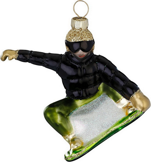 Елочная игрушка Inge's Christmas Figural Glass Ornaments Сноубордист / 65051H120 - фото