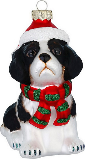 Елочная игрушка Inge's Christmas Figural Glass Ornaments Собака в шарфе / 65027H120 - фото