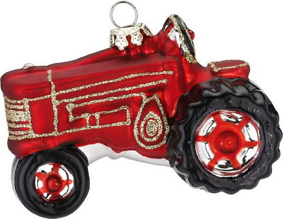 Елочная игрушка Inge's Christmas Figural Glass Ornaments Трактор / 64423H600 - фото
