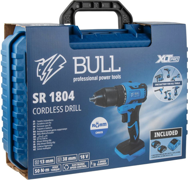 Профессиональная дрель-шуруповерт Bull SR 1804 R-series Xcase / 2329057