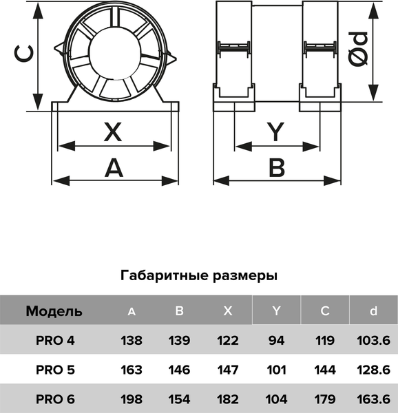 Вентилятор канальный ERA D100 PRO 4
