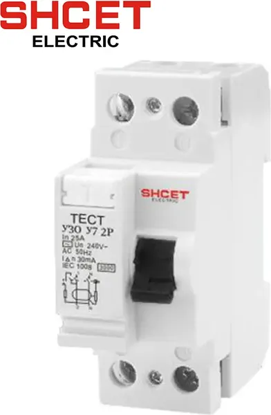 Устройство защитного отключения SHCET УЗО 2Р 20А 30мА У7 / S0000002 - фото